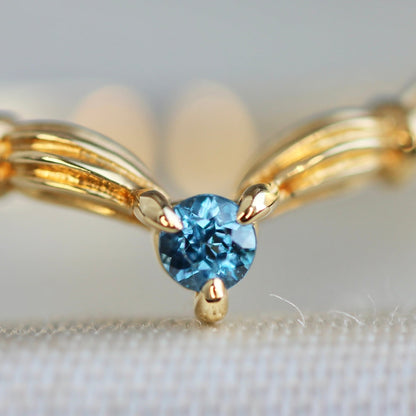 コバルトガーナイト 0.05ct アンティークVリング K18YG 【MJ2406】