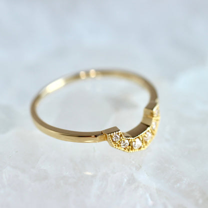 トラペゾイドリング ダイヤモンド 0.07ct VSクラス 【MJ2500】