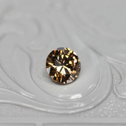 コニャックブラウンダイヤモンド 0.917ct VS-2 Very Good ラウンドブリリアントカット【MJ2677】