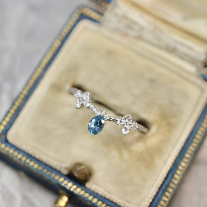 モンタナサファイア 0.21ct オーバルカット 3.8mm×2.7mm×1.5mm 【MJ2632】