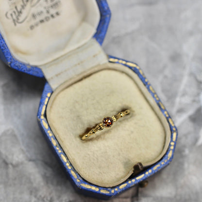 ローズカットブラウンダイヤモンド0.1ct K10YG ミルフレーム×アンティークアーム