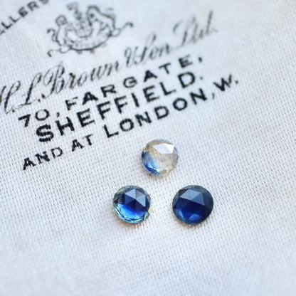 バイカラーサファイア 0.145ct 3.5mm ローズカット 【MJ2461】