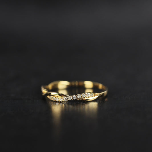 Nocturne - Aurora | ハーフエタニティ ダイヤモンド 0.12ct VSクラス K10 K18 Pt900【MJ2928】