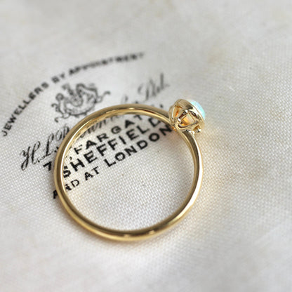 オパール 0.17ct  K18YG フクリン×プレーンアームリング 【MJ2401】