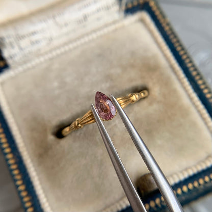 パパラチアサファイア 0.248ct 3mm×5mm ペアシェイプカット ソーティング付き【MJ2430】