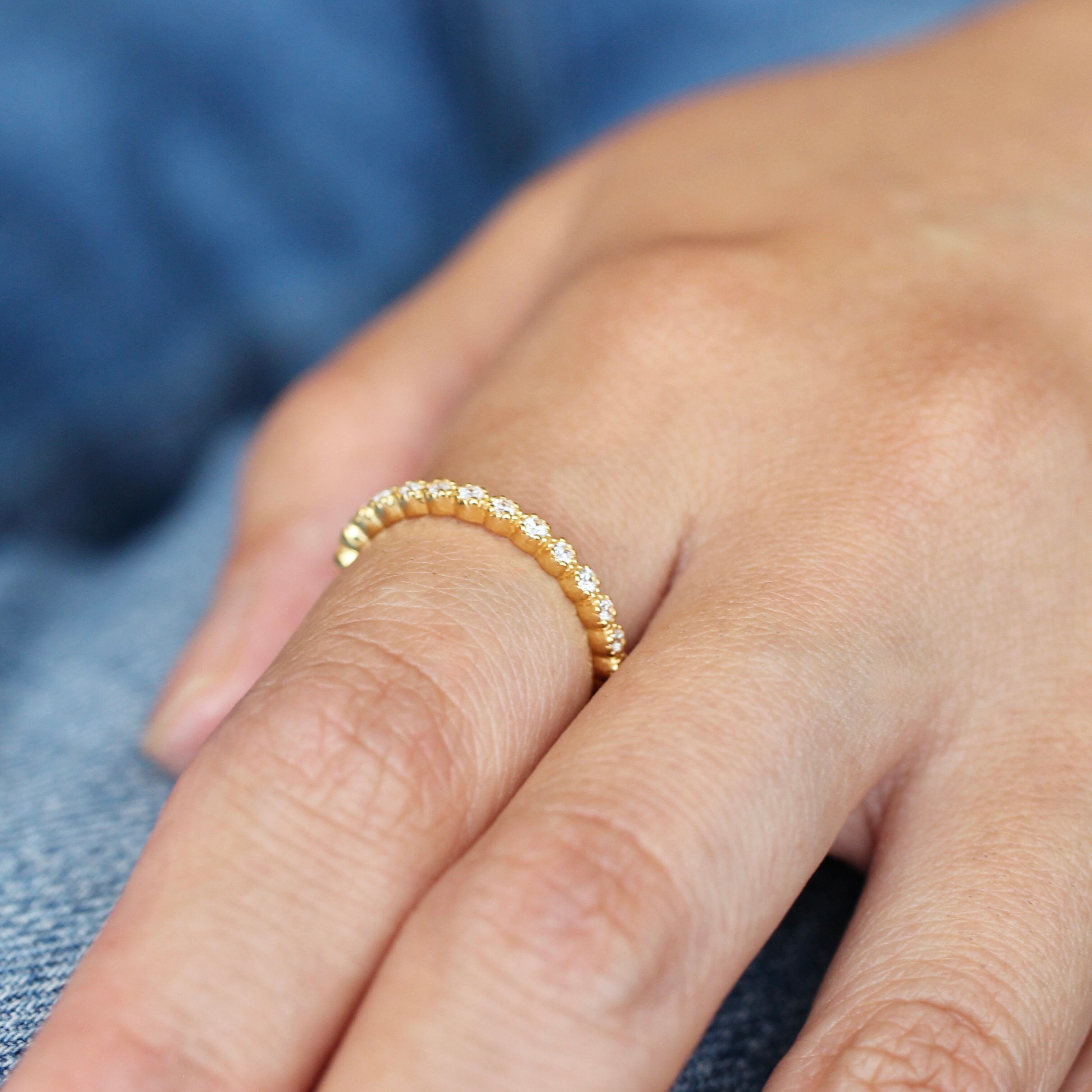 k18ゴールド✨2段メレダイヤ0.32ct✨無色透明✨重ね付き良きリング❣️ k18ゴールド✨2段メレダイヤ0.32ct✨無色透明✨重ね付き良きリング