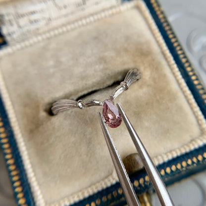 パパラチアサファイア 0.248ct 3mm×5mm ペアシェイプカット ソーティング付き【MJ2430】