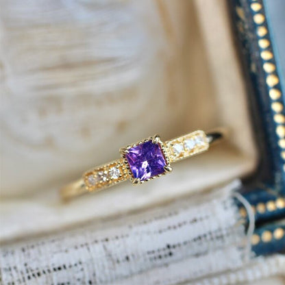 バイカラーサファイア 0.19ct 3mm×3mm 【MJ2419】