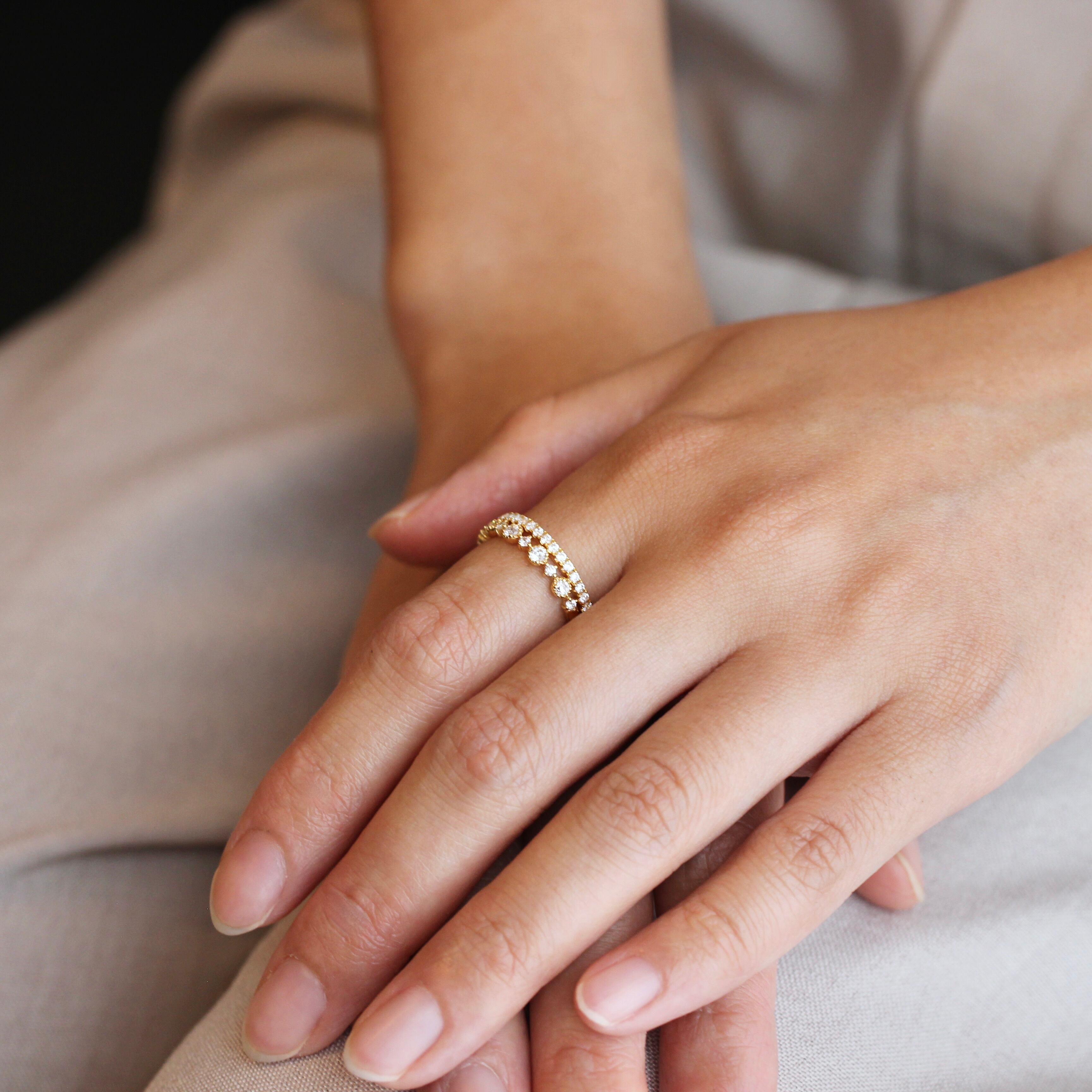 今だけ値下げ！【美品】極上PT900. ハーフエタニティリング0.76ct Nocturne - Étoile | ハーフエタニティ ダイヤモンド 0.22ct VSクラス