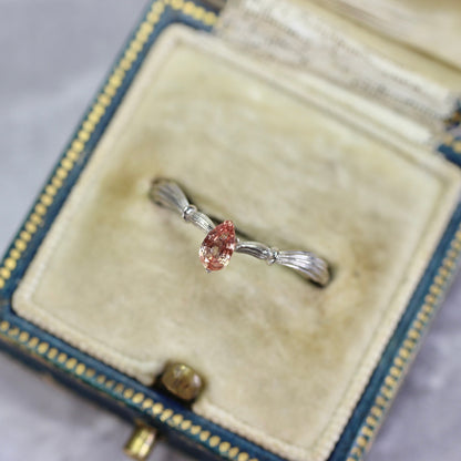 パパラチアサファイア 0.25ct ペアシェイプ 5.0mm×3.0mm×1.9mm ソーティング付き【MJ2743】