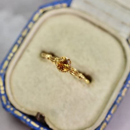 オレンジジルコン 0.46ct ラウンドカット 4.3mm×4.3mm×2.8mm【MJ2767】