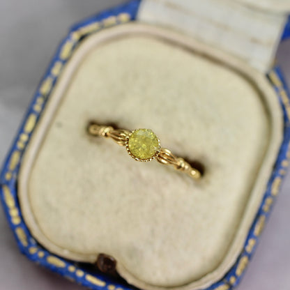 イエロージルコン 0.42ct ラウンドカット 4.1mm×4.1mm×2.8mm【MJ2768】