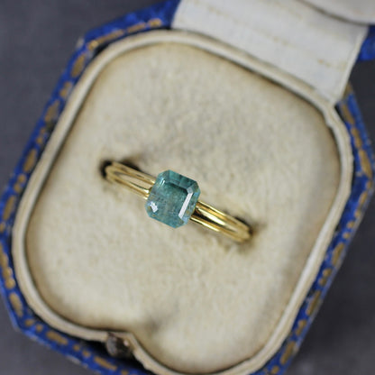 バイカラートルマリン 1.22ct エメラルドカット 5.8mm×5.1mm×4.4mm【MJ2783】