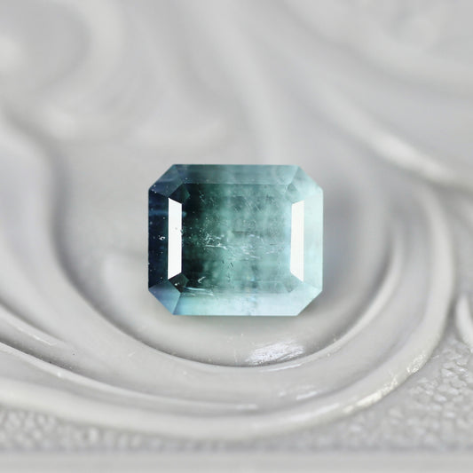 バイカラートルマリン 1.00ct エメラルドカット 5.8mm×4.9mm×3.7mm【MJ2784】