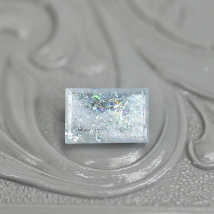 レインボーアクアマリン 0.76ct レクタングルカット  7.2mm×4.8mm×2.5mm【MJ2794】