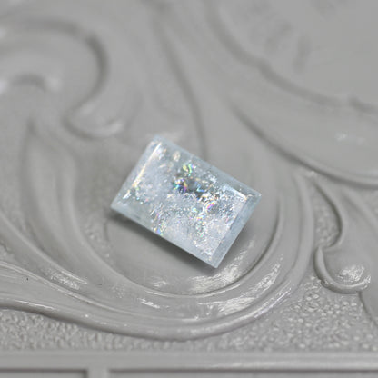 レインボーアクアマリン 0.76ct レクタングルカット  7.2mm×4.8mm×2.5mm【MJ2794】