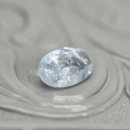 レインボーアクアマリン 0.60ct オーバルカット  7.0mm×4.8mm×2.8mm【MJ2797】