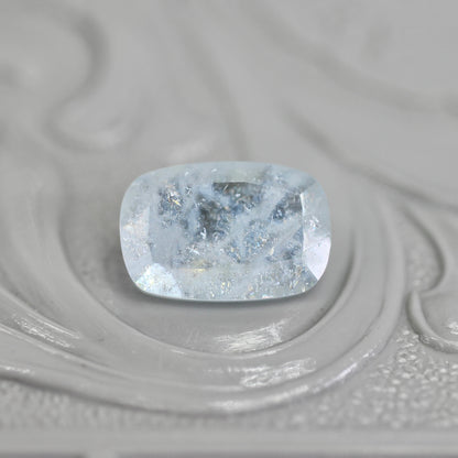 レインボーアクアマリン 0.97ct クッションカット 8.2mm×5.4mm×3.0mm【MJ2800】