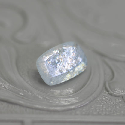 レインボーアクアマリン 0.97ct クッションカット 8.2mm×5.4mm×3.0mm【MJ2800】