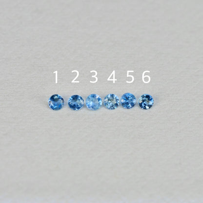 【期間・数量限定特別価格】サンタマリアアクアマリン 0.02ct ラウンドカット 約1.7~1.9mm 【MJ2549】