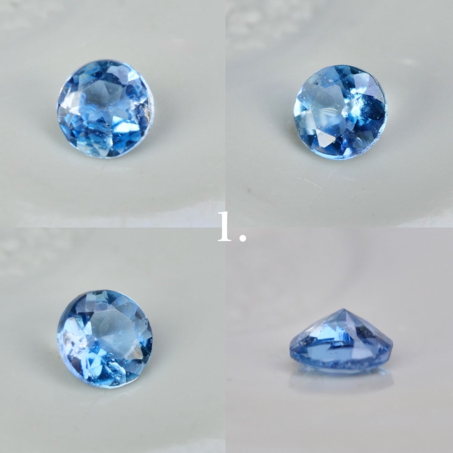 【期間・数量限定特別価格】サンタマリアアクアマリン 0.02ct ラウンドカット 約1.7~1.9mm 【MJ2549】