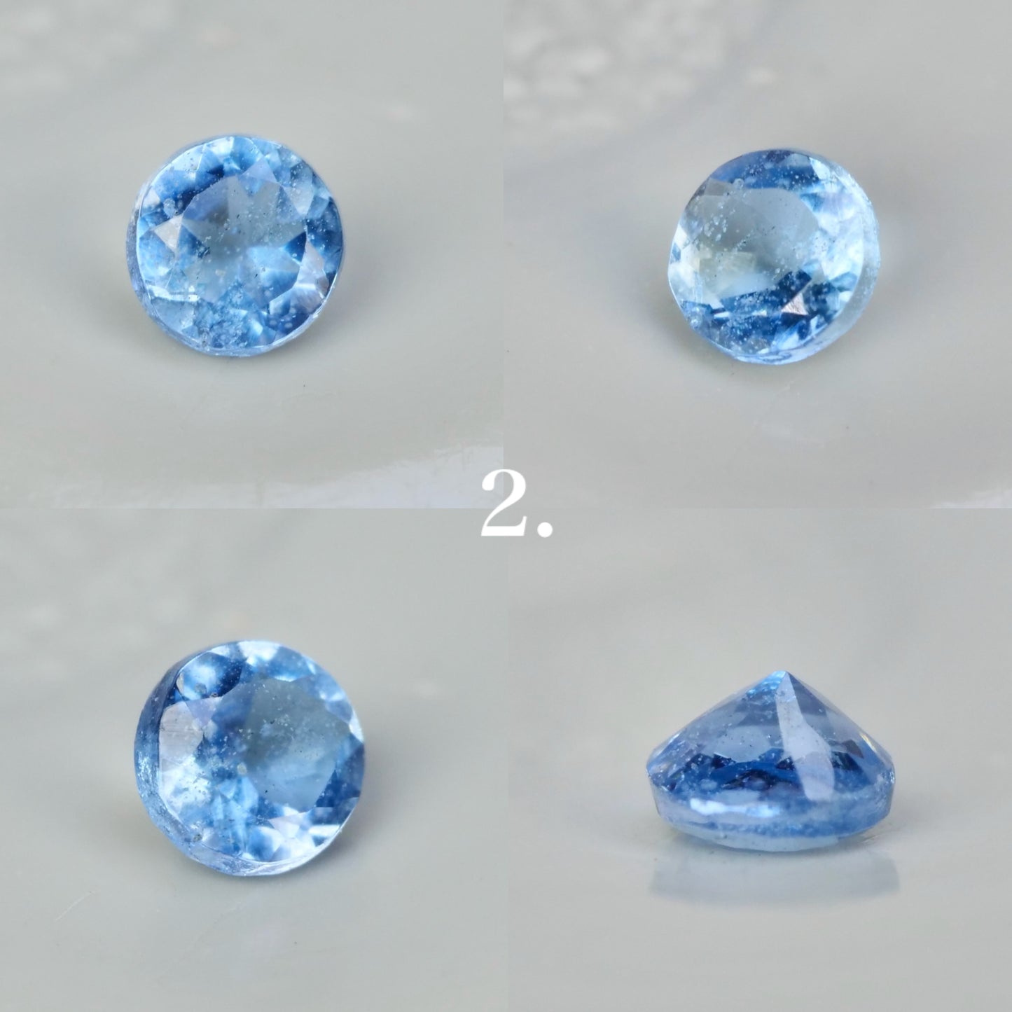 【期間・数量限定特別価格】サンタマリアアクアマリン 0.02ct ラウンドカット 約1.7~1.9mm 【MJ2549】