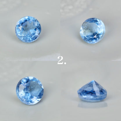 【期間・数量限定特別価格】サンタマリアアクアマリン 0.02ct ラウンドカット 約1.7~1.9mm 【MJ2549】