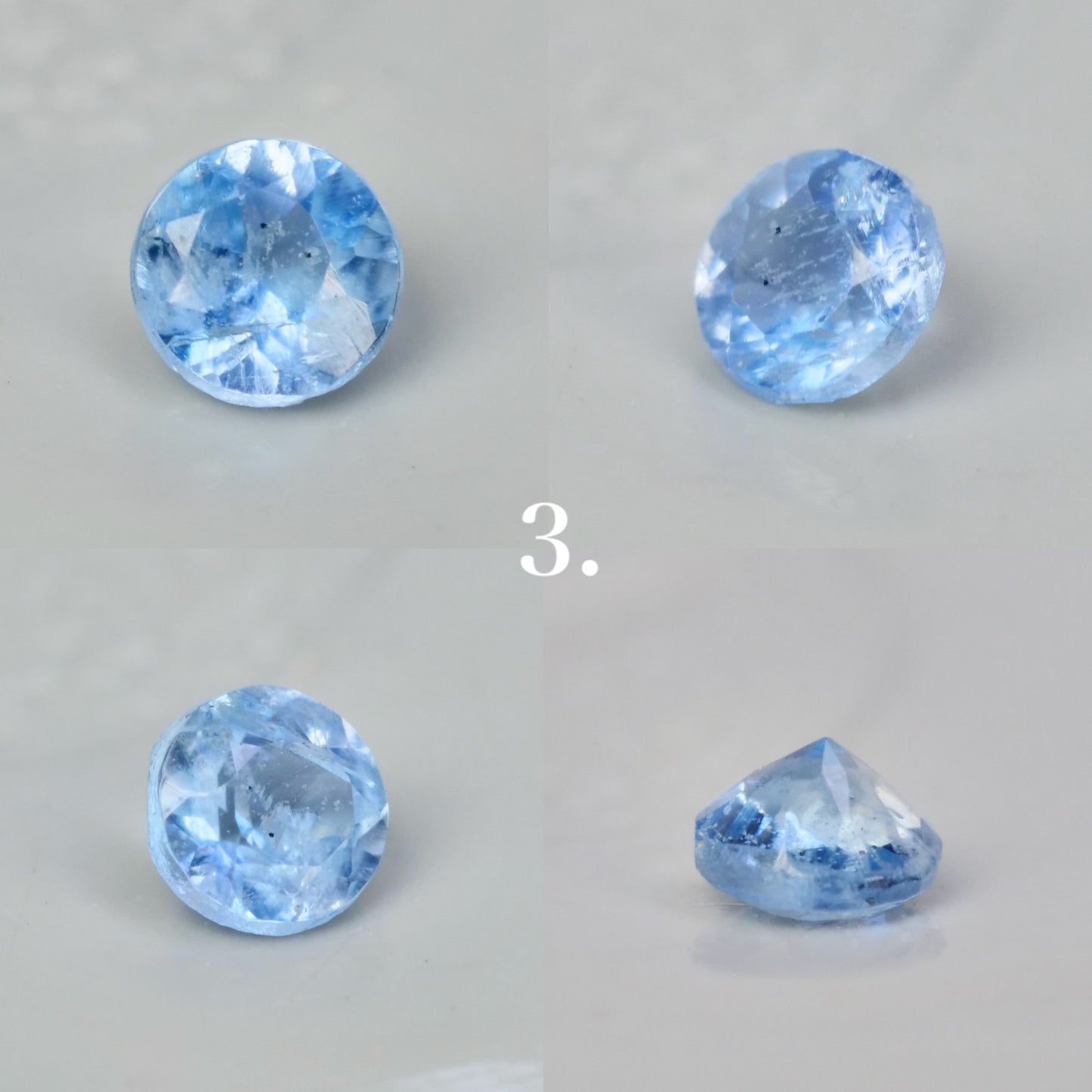 【期間・数量限定特別価格】サンタマリアアクアマリン 0.02ct ラウンドカット 約1.7~1.9mm 【MJ2549】