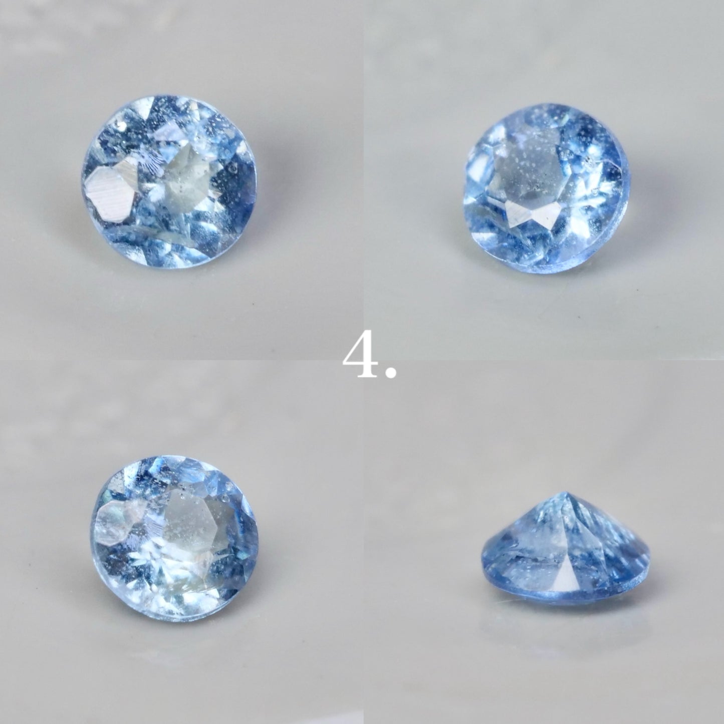 【期間・数量限定特別価格】サンタマリアアクアマリン 0.02ct ラウンドカット 約1.7~1.9mm 【MJ2549】