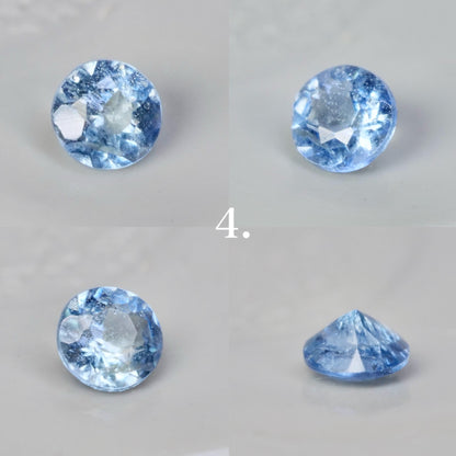 【期間・数量限定特別価格】サンタマリアアクアマリン 0.02ct ラウンドカット 約1.7~1.9mm 【MJ2549】