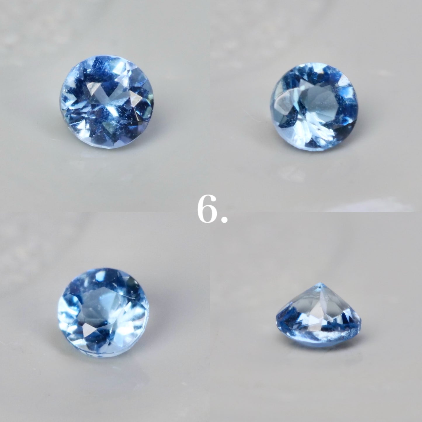 【期間・数量限定特別価格】サンタマリアアクアマリン 0.02ct ラウンドカット 約1.7~1.9mm 【MJ2549】