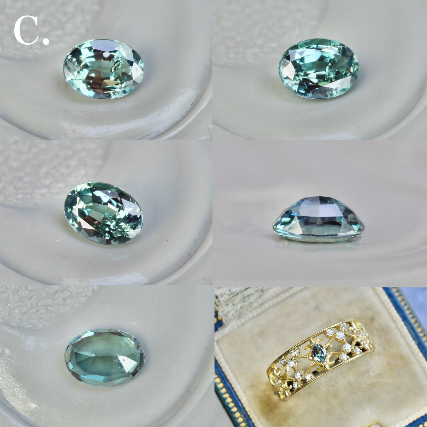 アレキサンドライト 0.11ct～0.13ctct オーバルカット 【MJ2548】
