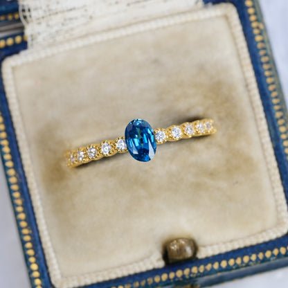 ブルージルコン 0.59ct オーバルカット 4.6mm×4.6mm×2.9mm【MJ2820】