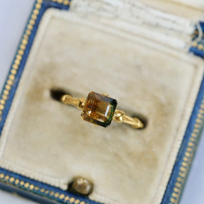 バイカラートルマリン 1.19ct エメラルドカット 5.9mm×5.8mm×3.4mm【MJ2824】