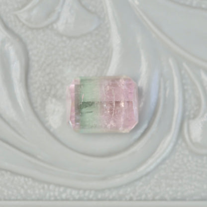 バイカラートルマリン 1.24ct エメラルドカット 6.2mm×5.0mm×4.3mm【MJ2826】