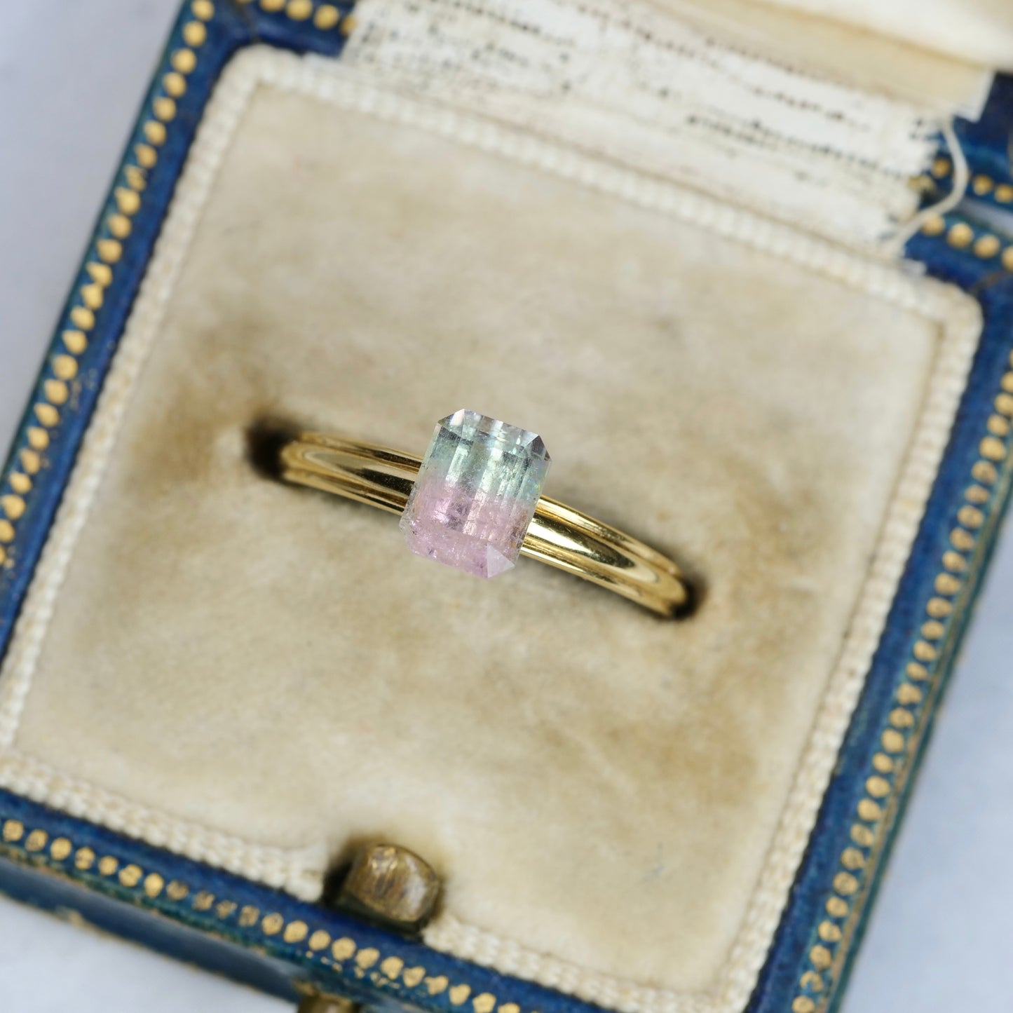 バイカラートルマリン 1.24ct エメラルドカット 6.2mm×5.0mm×4.3mm【MJ2826】