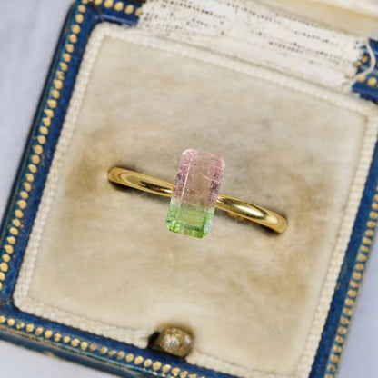 バイカラートルマリン 1.26ct エメラルドカット 9.2mm×4.8mm×2.9mm【MJ2828】