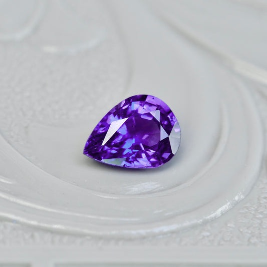 バイカラーサファイア 0.33ct ペアシェイプカット 5.0mm×3.6mm×2.2mm【MJ2545】