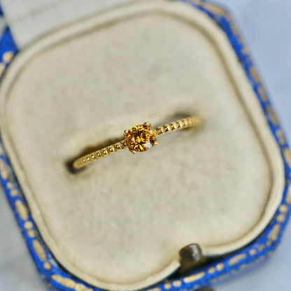 オレンジジルコン 0.30ct ラウンドカット 3.6mm×3.6mm×2.4mm【MJ2851】