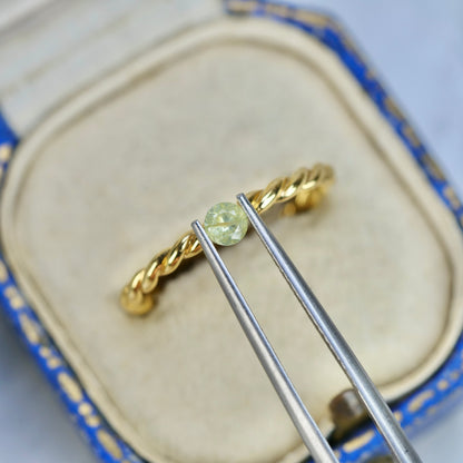 グリーンジルコン 0.22ct ラウンドカット 3.6mm×3.6mm×2.1mm【MJ2854】