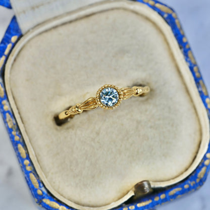 アイスブルーダイヤモンド 0.16ct ラウンドブリリアントカット 3.5mm×3.5mm×2.1mm【MJ2931】