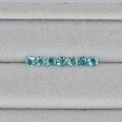 ブルートルマリン ラウンドカット 3mm×7pcs  セット【MJ2683】