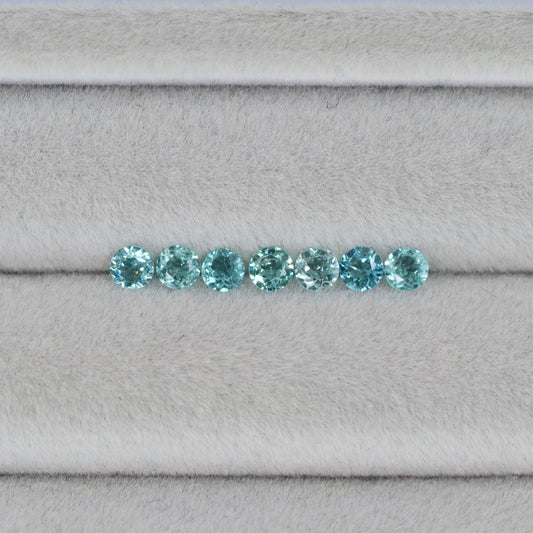 ブルートルマリン ラウンドカット 3mm×7pcs  セット【MJ2683】