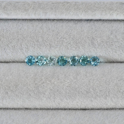 ブルートルマリン ラウンドカット 3mm×7pcs  セット【MJ2684】