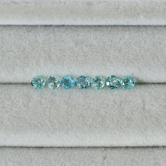 ブルートルマリン ラウンドカット 3mm×7pcs  セット【MJ2686】