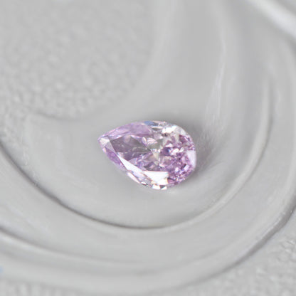 ピンクダイヤモンド 0.105ct Fancy Purple Pink ペアシェイプカット  4.4mm×2.7mm×1.3mm ソーティング付【MJ3005】