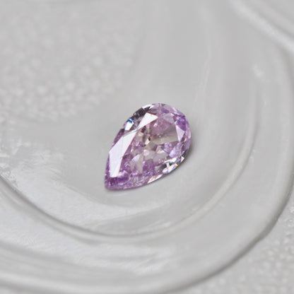 ピンクダイヤモンド 0.105ct Fancy Purple Pink ペアシェイプカット  4.4mm×2.7mm×1.3mm ソーティング付【MJ3005】