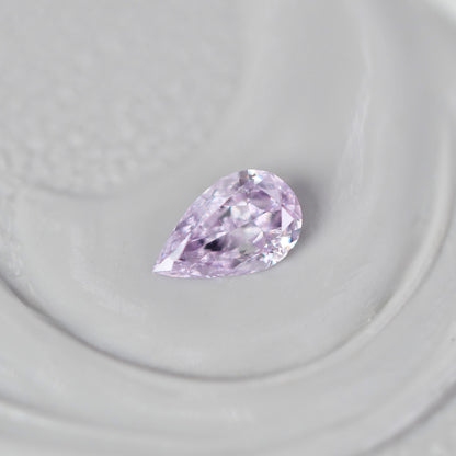 ピンクダイヤモンド 0.063ct Fancy Light Purple Pink ペアシェイプカット  3.7mm×2.3mm×1.1mm ソーティング付【MJ3007】