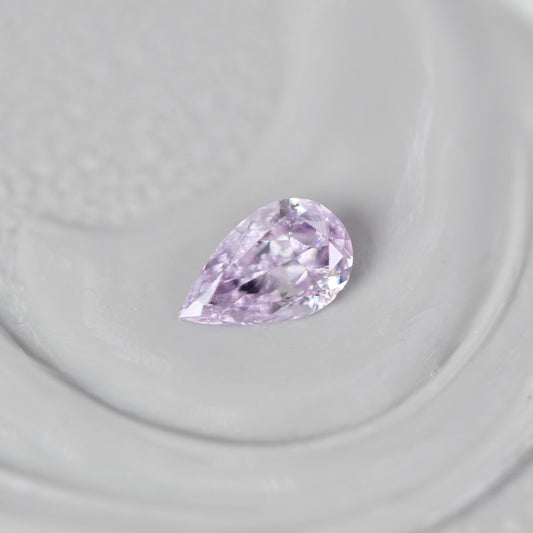 ピンクダイヤモンド 0.063ct Fancy Light Purple Pink ペアシェイプカット  3.7mm×2.3mm×1.1mm ソーティング付【MJ3007】