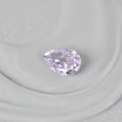 ピンクダイヤモンド 0.063ct Fancy Light Purple Pink ペアシェイプカット  3.7mm×2.3mm×1.1mm ソーティング付【MJ3007】